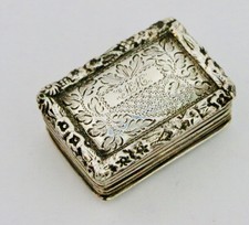 Antique Georgian sterling solid silver Vinaigrette box GEORGE III