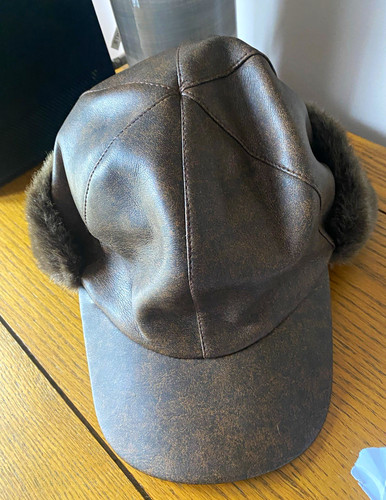 Men brown leather trapper - brown,