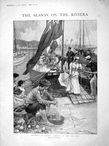 Old antique print 1898 - old,