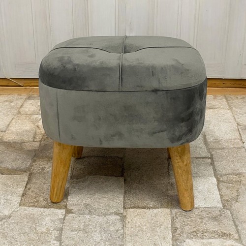 Stool velvet grey upholstered - velvet,