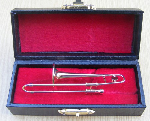 Dolls house trombone - dolls, metal