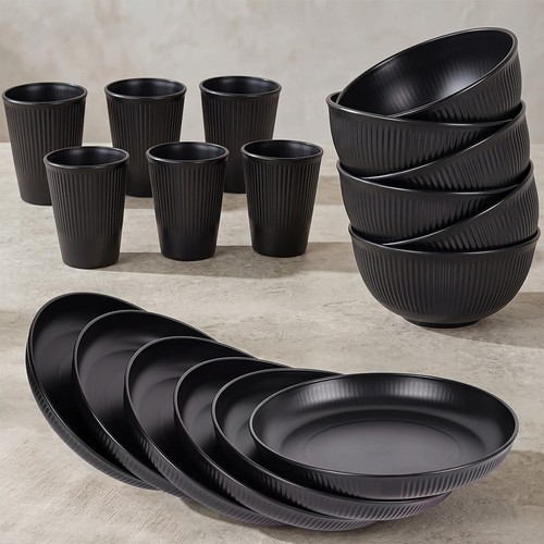 18pcs round dinner set - 18pcs, wheat