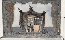 Ondine Theatre Set Design Scene Act 1 Watercolour Painting - Ewan Macleod 1960