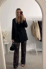 Zara Black Beaded Trousers, UK