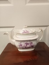 Early 19th C circa 1810 pink floral teapot. Georgian 