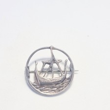 Scottish Clan Galley sterling silver brooch, vintage/antique.