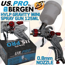 US PRO Gravity Feed HVLP Spray Gun 0.8MM Nozzle 125ml Cup Primer Paint Sprayer