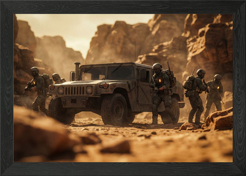 Military humvee and - humvee, soldiers