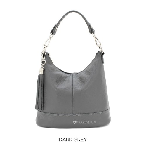 Leather bucket bag - leather, tassle