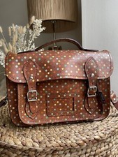 Yoshi Lichfield genuine leather medium satchel shoulder cross body bag polka dot