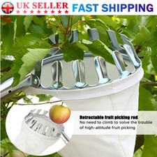 Apple Fruit Picker Stainless Steel Garden High Tree Catcher Tool Telescopic 4.2m