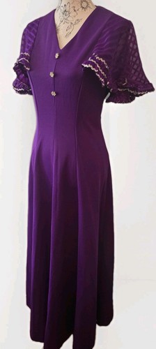 Purple crimplene maxi - purple,