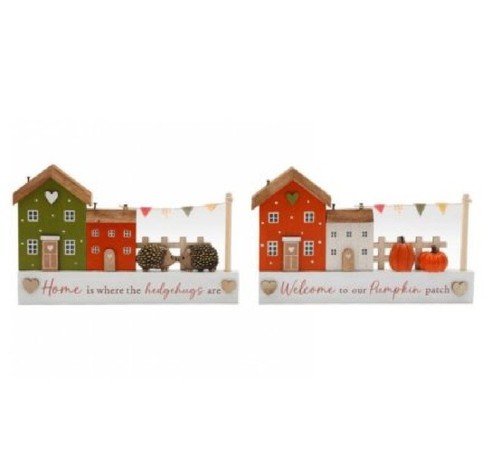 Autumn wooden houses block - autumn,