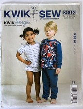 Kwik Sew K3510 Sewing Pattern Pyjamas in Knit Fabrics - Toddler/Child 1 to 4