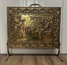 Vintage Brass Fire Screen
