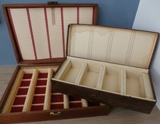 Two Vintage Photographic 35mm Slide storage boxes - wooden – total 275 slides