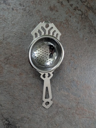 Vintage nutbrown tea strainer - vintage,