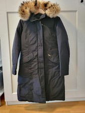 Black Woolrich Down Parka S, With Real Racoon Fur