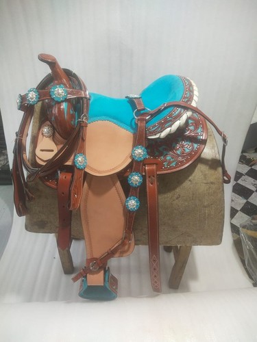 Western leather barrel horse - western,