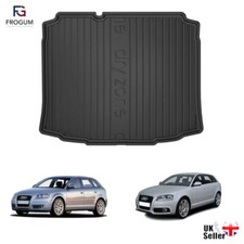 FROGUM Black Rubber Car Boot Tray Liner Mat for AUDI A3 MK2 Hatchback 2004-2012
