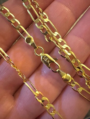 18k marked gold - gold, figaro