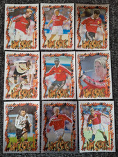 FUTERA 1999- MAN UTD - HOT SHOTS SILVER FOIL EMBOSSED  CHASE SET inc BECKHAM