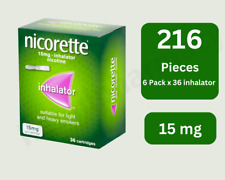 6 Packs of Nicorette 15mg Inhalator 36 Cartridges Expiry - 2027