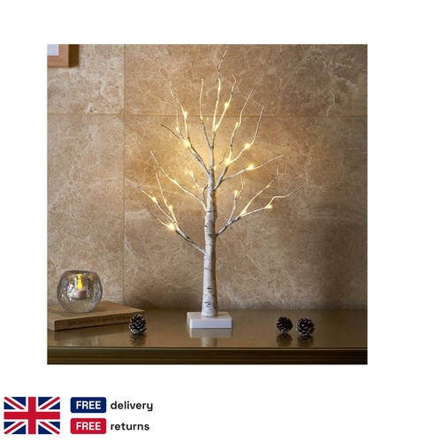 Pre lit tabletop birch tree - tabletop, 24
