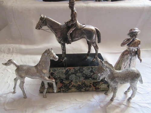 Silver plated horse - silver, horse,