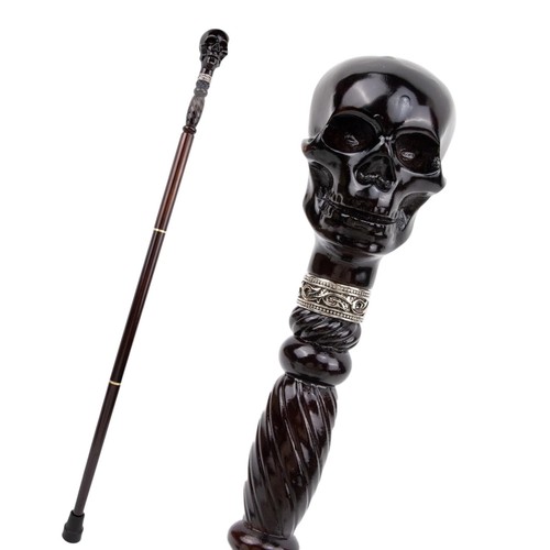 Black skull wooden - black, walking
