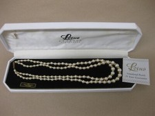 Vintage Lotus Classic Simulated Pearls Necklace 2 Strand Boxed Unused Old Stock