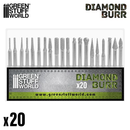 Diamond burr set with tips - diamond,