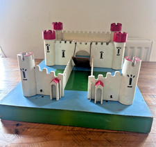 Large Vintage Toy Wooden Medieval Fort Castle