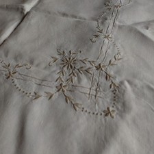 Vintage Hand Embroidered White