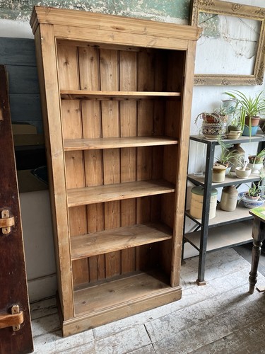 Victorian pine tall bookcase - victorian,