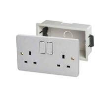 2 Gang Double 3 Pin Socket