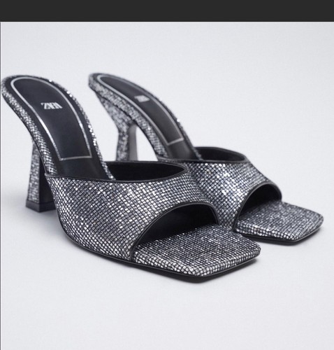 Nwt zara heeled mules - zara,