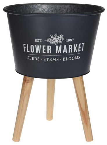 Metal plant pot - metal, legs