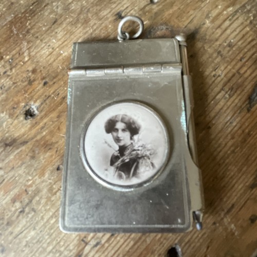 Ladies vintage metal notebook - vintage,