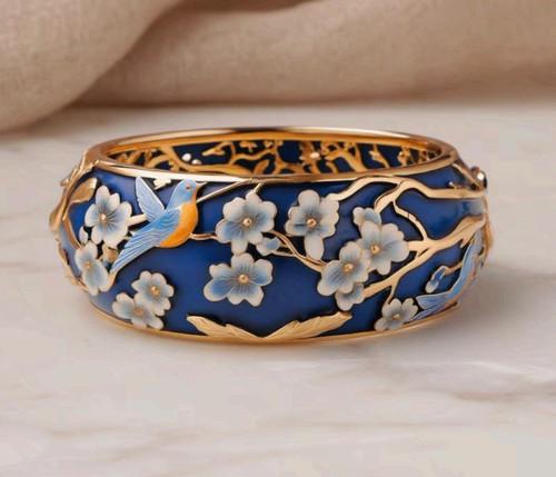 Champleve enamel flower - enamel,