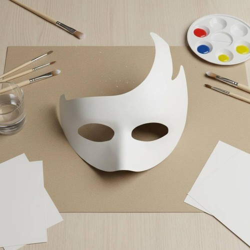 White paper mache - white,