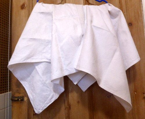Large vintage white damask - vintage,