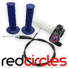 BLUE PIT BIKE THROTTLE GRIP & CABLE SET fits STOMP, CW, M2R, WPB PITBIKES