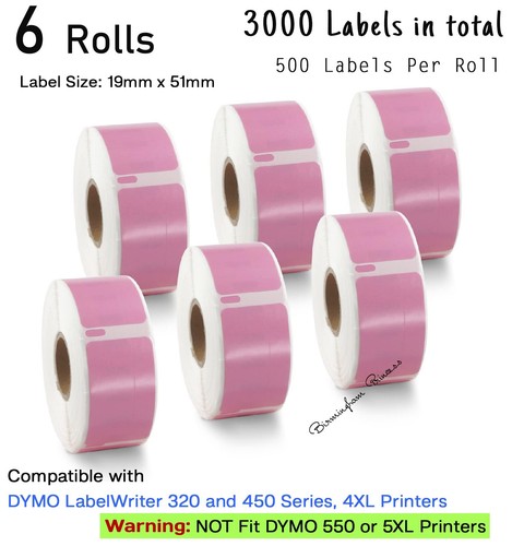 Rolls pink thermal labels - 6,
