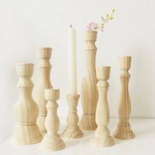 2 Size Vintage Wooden Table Candle Holder Candlestick Wedding Home Decoration