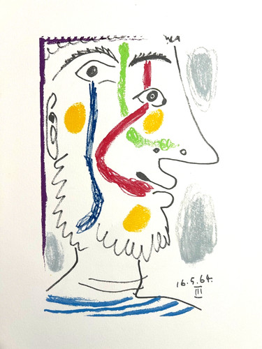 Picasso lithograph 1970 le - 1970, "le