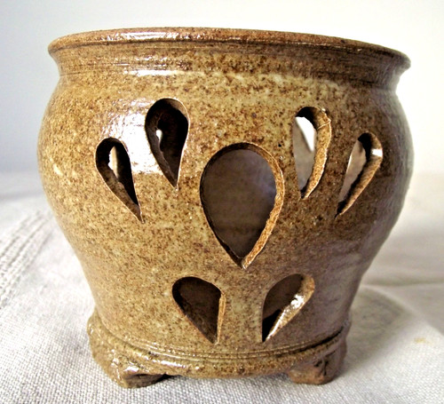 Studio pottery tea light - pottery,