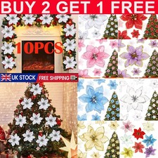 10x christmas large poinsettia - christmas,