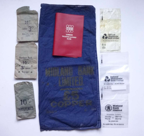 Cloth money bag midland bank - bank, +