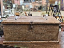 Antique 19th century Victorian pine blanket chest, box trunk